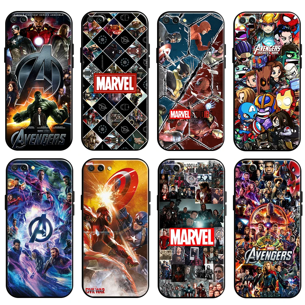 

Marvel Avengers For Huawei Honor 10 10i 9 9A Honor 10X 9X Lite Pro Phone Case TPU Funda Carcasa Coque Silicone Cover Black