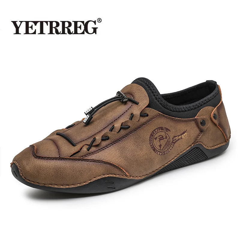 

Men's Shoes High Quality Leather Men's Casual Shoes Outdoor Non-slip Men's Moccasins Breathable Flat Shoes Man Footwear Size 46