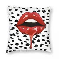 drippy lips square pillowcase polyester linen velvet pattern zip decor throw pillow case sofa seater cushion cover