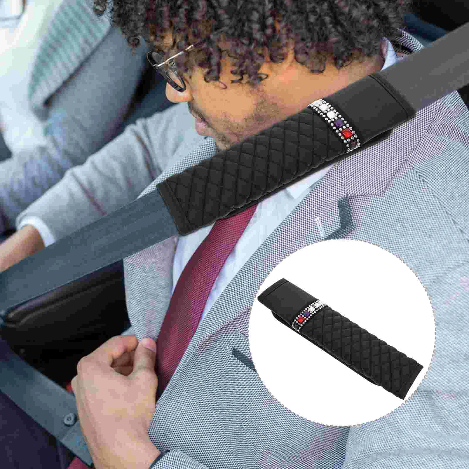 

Seat Belt Shoulder Cover Auto Accessories Car Pad Cushion Accessory Protector Rhinestone