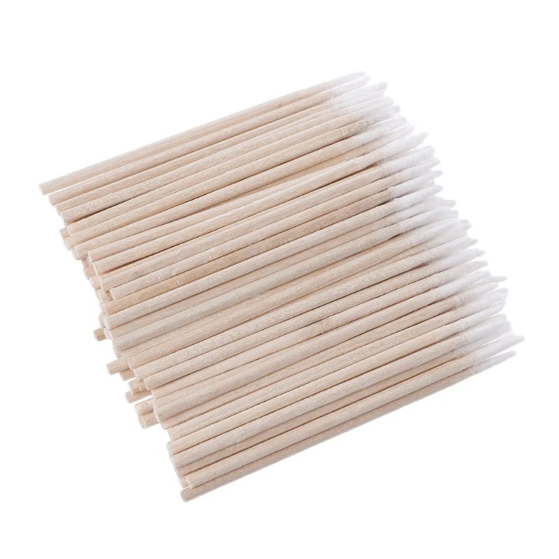 

100Pcs/Pack Small Cotton Swab Wooden Handle For Tattoo Eyebrow Beauty Makeup Nai