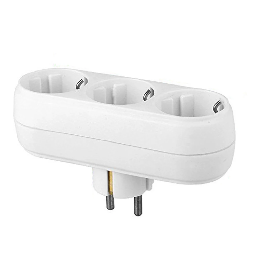 

European Germany Power 3-Outlet Wall Plug Adapter Outlet Extender Wall Tap Plug Splitter Perfect for Travel Home Socket