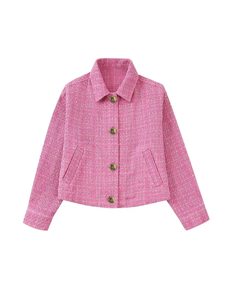 

Women 2022 Autumn New Fashion sequined textured shirt Jacket Coat Vintage lapel Long Sleeve Female Outerwear Chic Overshirt