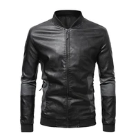 2022 pu leather jacket fashion mens spring autumn slim fit motorcycle jacket with zipper casual male coat outerwear tops s 5xl