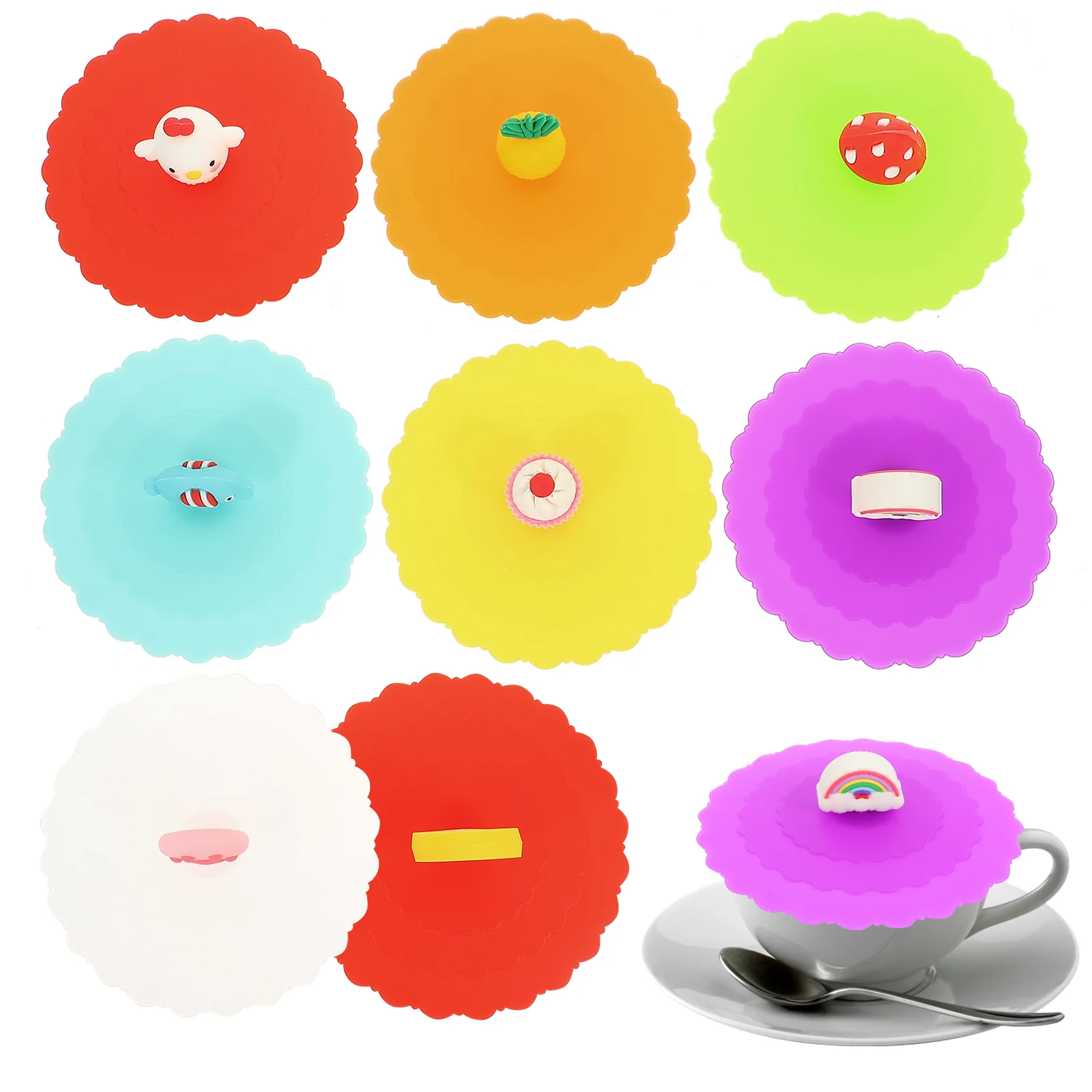 

Cup Cover Lids Mug Lid Drink Coffeeairtight Seal Silicone Anti Covers Cap Dustproof Leakproof Universal Tea Round Drinking