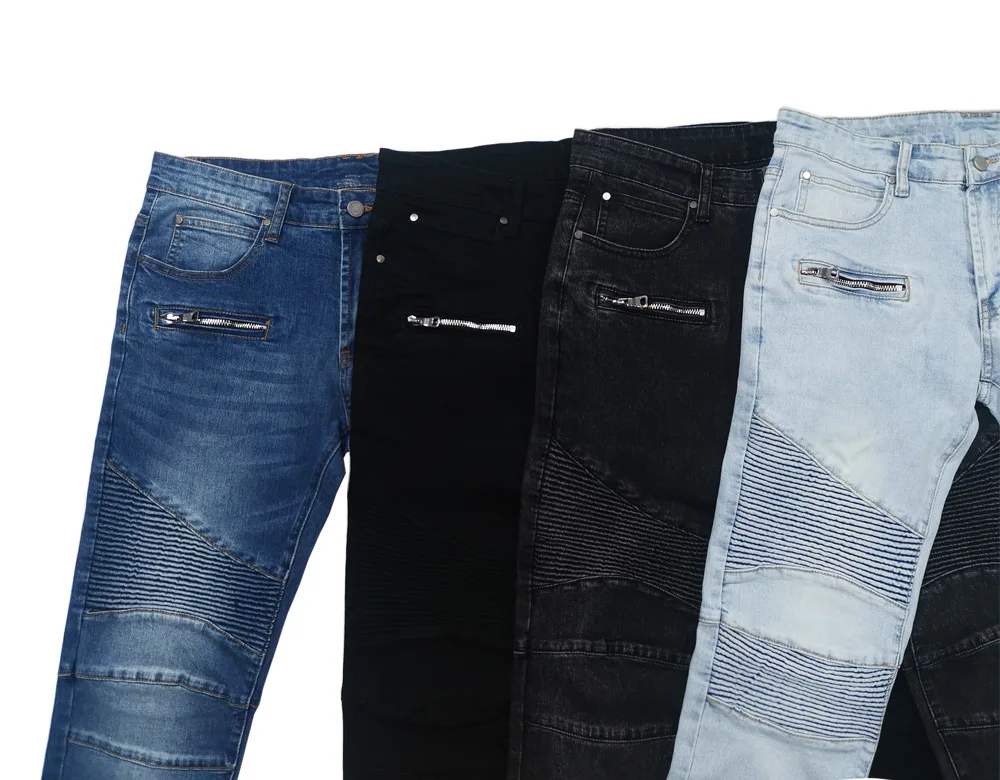 Retro Fashion Street Wear Washed Distressed Ripped Jeans Men's Slim Fit Casual Leggings Elastic Slim Pencil Pants Jeans For Men