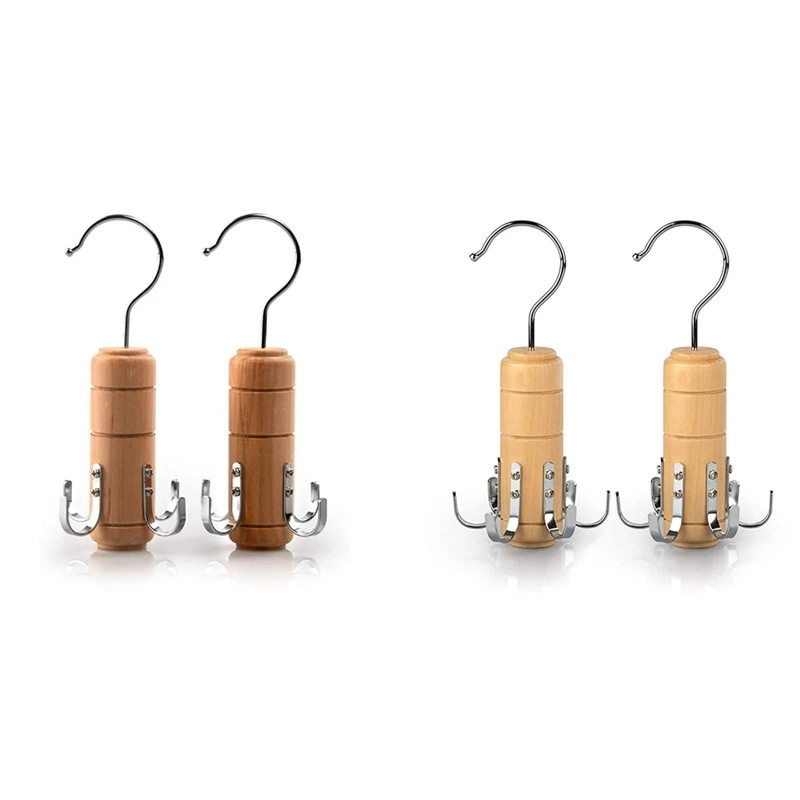 

2Pcs Wooden Belt Tie Rack Scarf Hanger For Closet ,For Belts Tie Scarves Tank Top And Jewelry