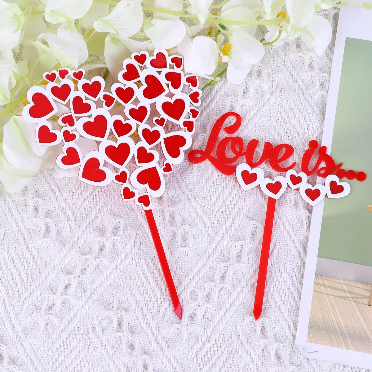 5 шт. аксессуары для дня рождения Cajas Para Topper сердце свадебные наборы коктейльный