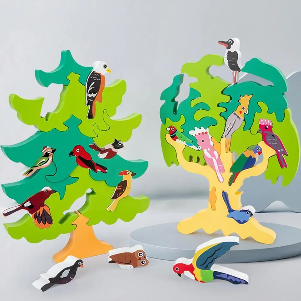 

Montessori Wooden Bird Tree 3d Puzzle Toy Owl Parrot Toys Children Jigsaws Puzzles Games Gift Educational Birthday Parent-c L2l9