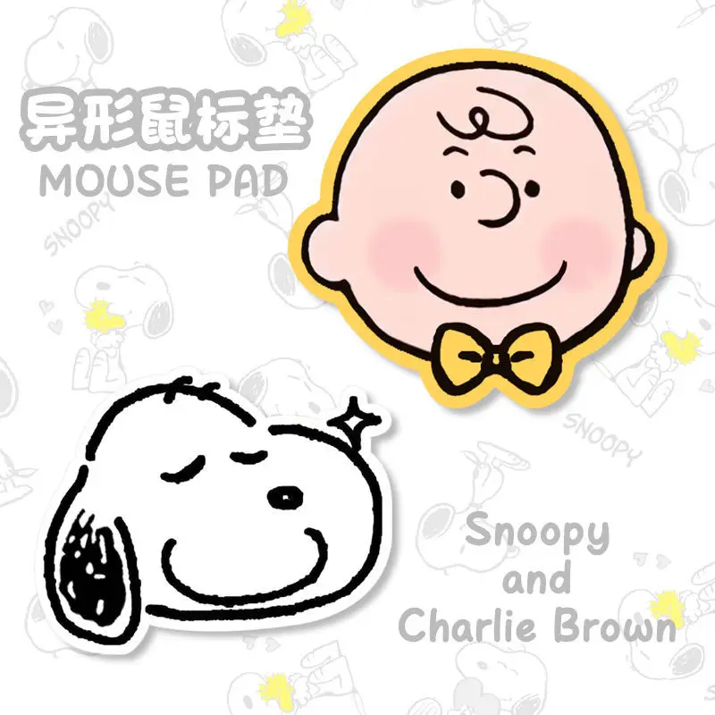 

Милый коврик для мыши Snoopy с принтом Чарли, простой и милый Настольный коврик в форме клей для офисных игр, маленький утолщенный нескользящий