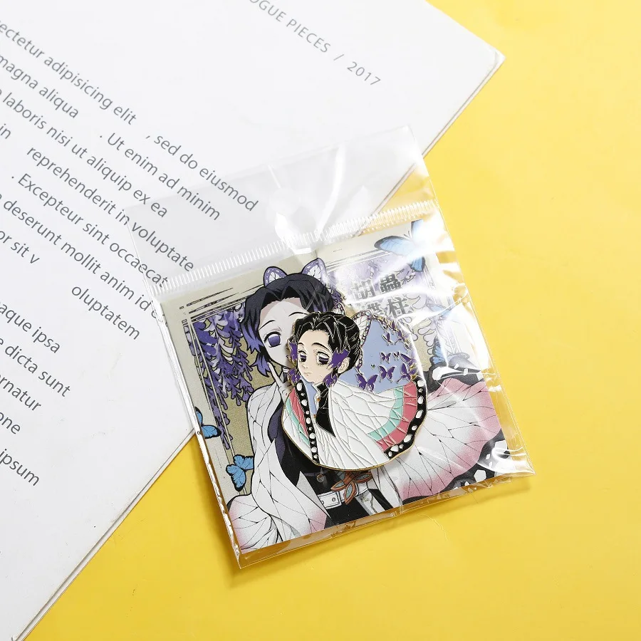 

Demon Slayer Enamel Butterfly Kochou Shinobu Metal Brooches Backpack Badge Jewelry Accessories For Women Gift Backpack Lapel Pin