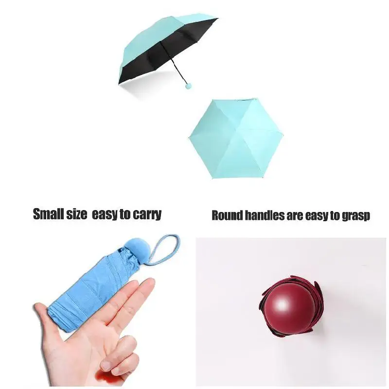 

Mini Capsule Umbrella Lightweight Sun Rain Pocket Umbrellas Anti-UV Folding