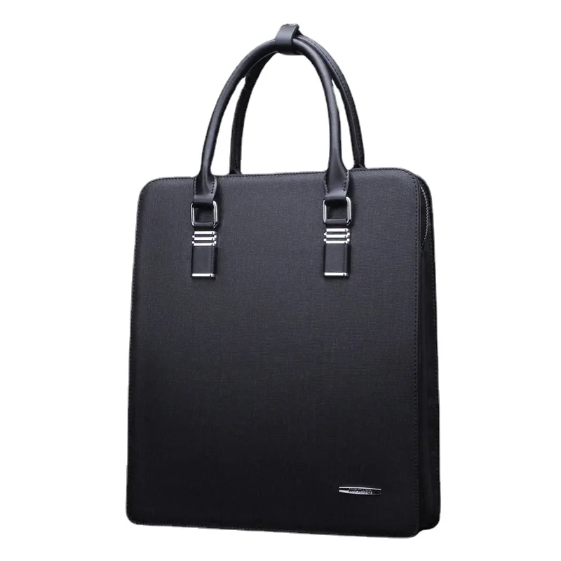 Small Handbag with Password Lock Men's Verticle Square Business Men's Bag Hand Bag Casual Bag Simple Leather Briefcase Men