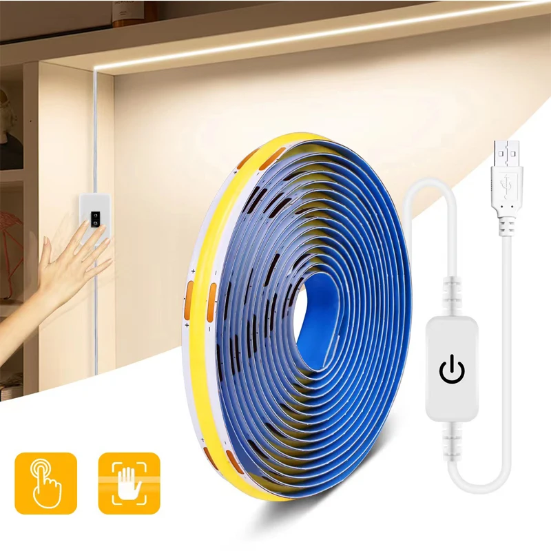

RA90 COB LED Strip 5VUSB Human motion Sensing light Kitchen hallway stair cabinet flexible light line light Get out of bed lamp