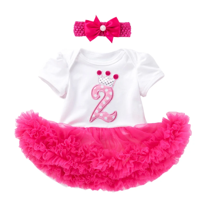 

Newborn Baby Girls 2nd Birthday Dress Baby Girls Dress Formal Gowns Pageant Birthday Lace Wedding Dress 24 Months
