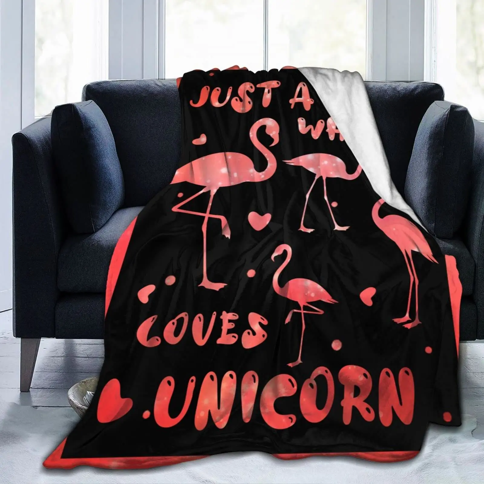 

Warm Soft Bed Blanket for Kid All Season Soft Tropical Pink Flamingo Flannel Fleece Throw Blanket Living Room Bedroom Sofa Couch