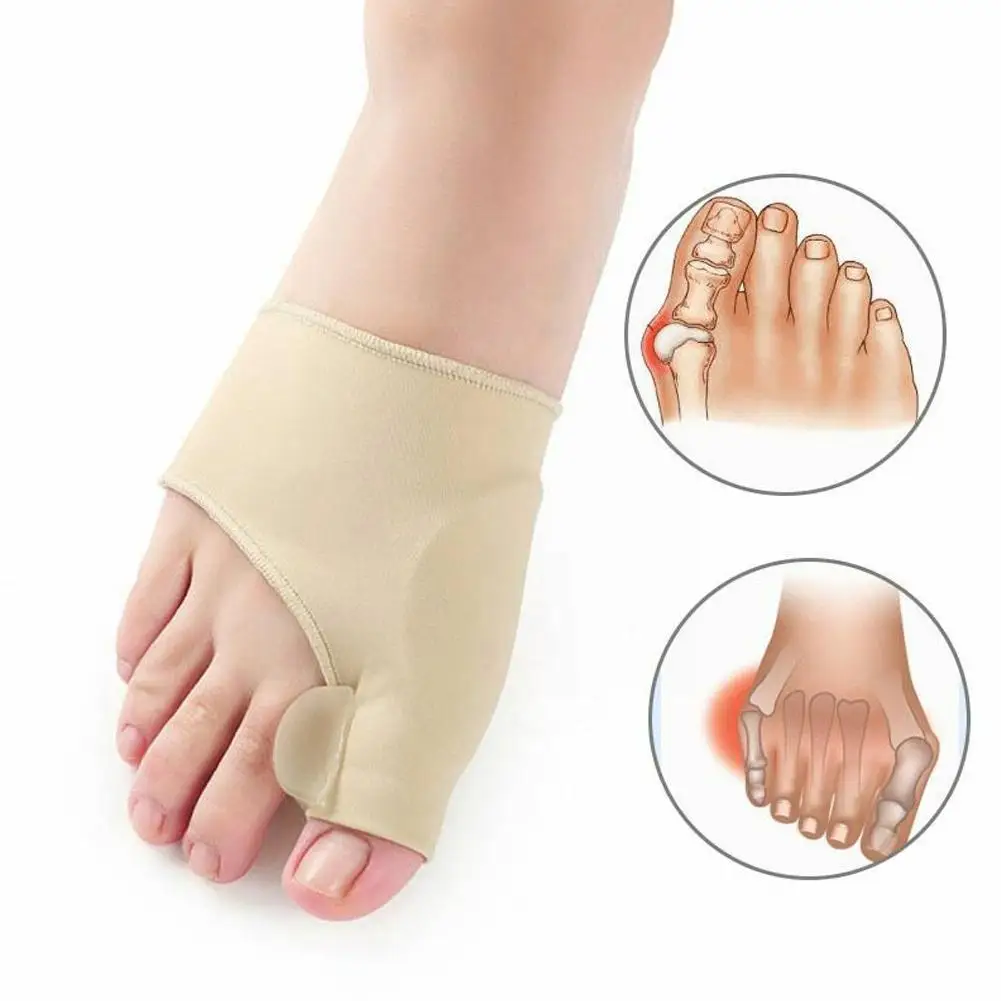 1Pair Feet Care Big Toe Hallux Valgus Corrector Orthotics Sock Thumb Bunion Bone Black Straightener Adjuster Correction Ped W5U0 images - 6