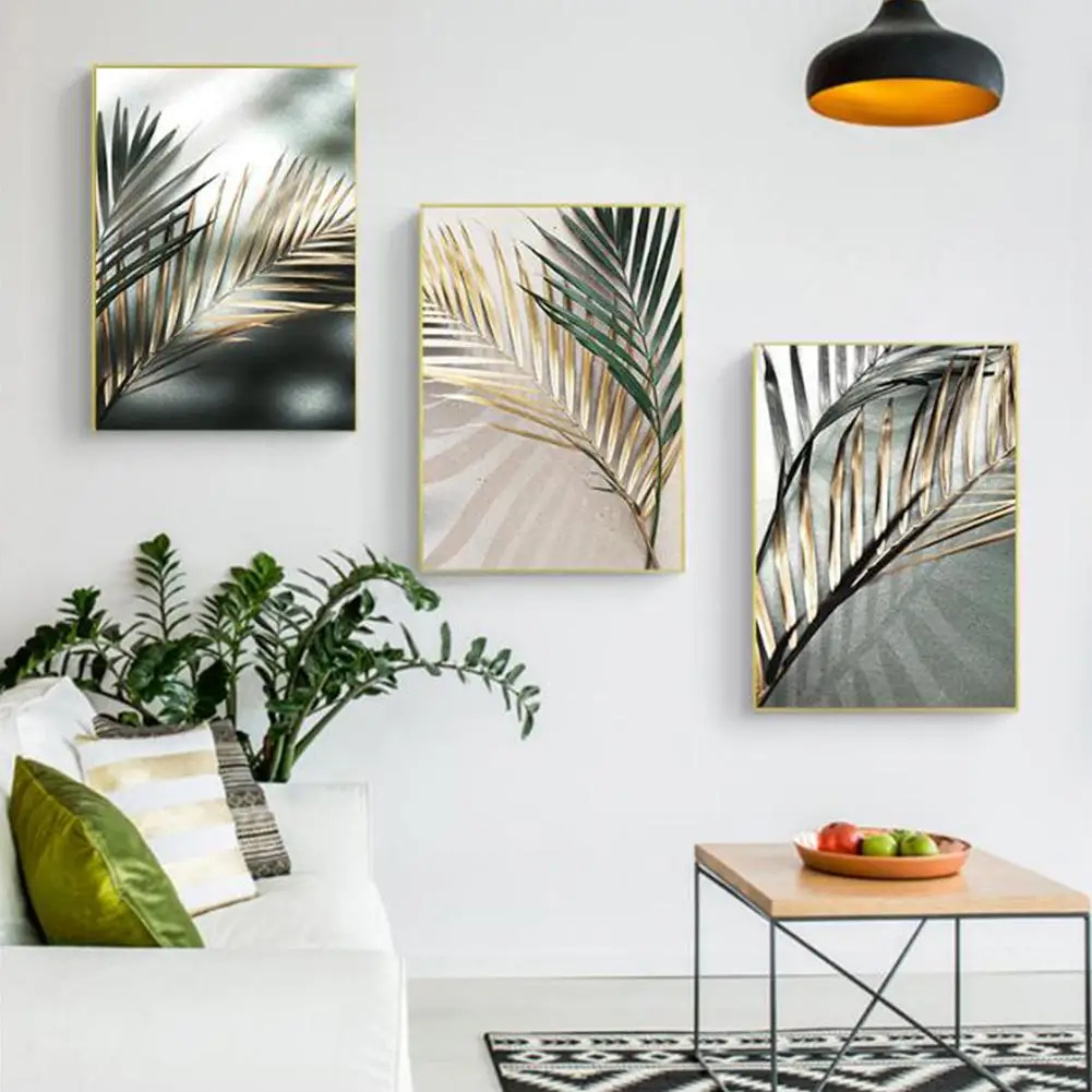 

Palm Leaf Plant Wall Art Painting Premium Canvas Poster Modern Pictures For Home Decoration (without Frame)