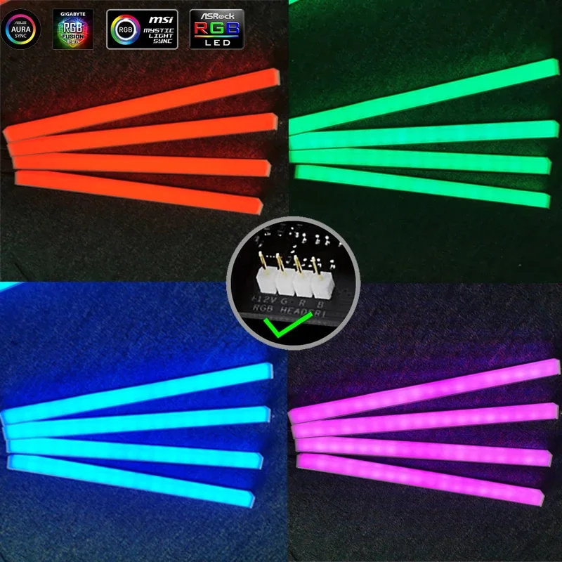 12 В 4-контактный корпус из алюминиевого сплава RGB для ПК светодиодная лента