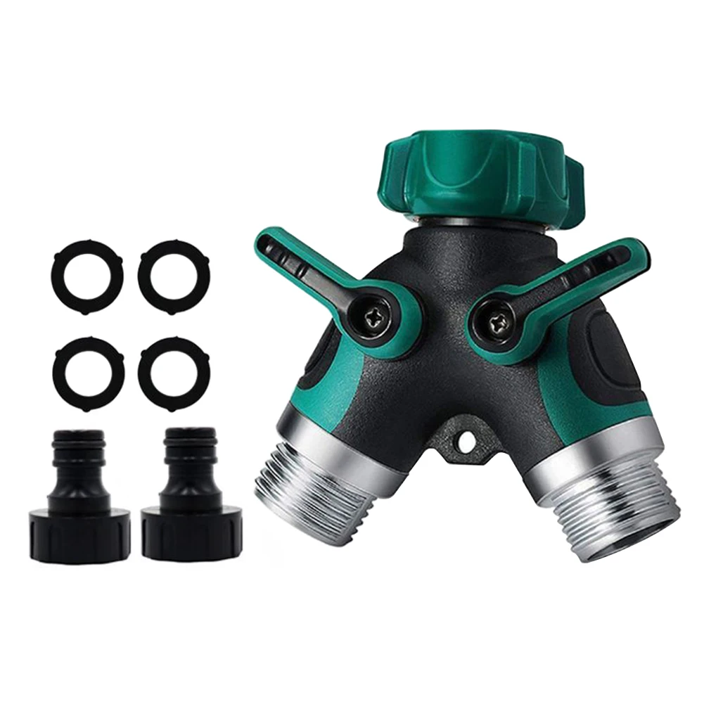 

Thread 2 Way Y Connnector Home Solid Easy Apply Heavy Duty Agricultural No Leaking Durable With Handles Garden Hose Splitter