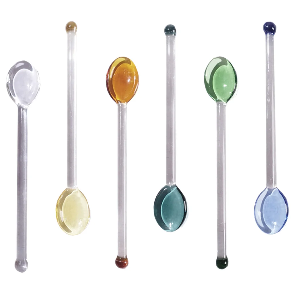 

Spoon Spoons Stirring Coffee Mixing Cocktail Dessert Ice Cream Stirrer Sugar Espresso Tea Stirrers Rod Clear Scoop Beverage