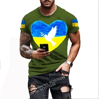 2022 new summer man fashion t shirt harajuku ukraine 3d printing casual sports t shirt o neck casual short sleeve tops men cloth