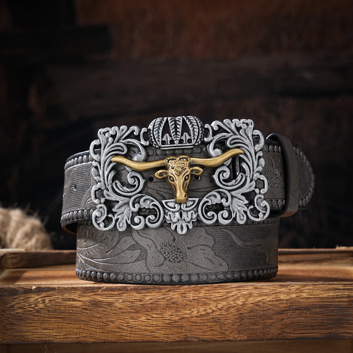 Ремни Унисекс В Западном Ковбойском Стиле Винтажный Ремень Из Искусственной