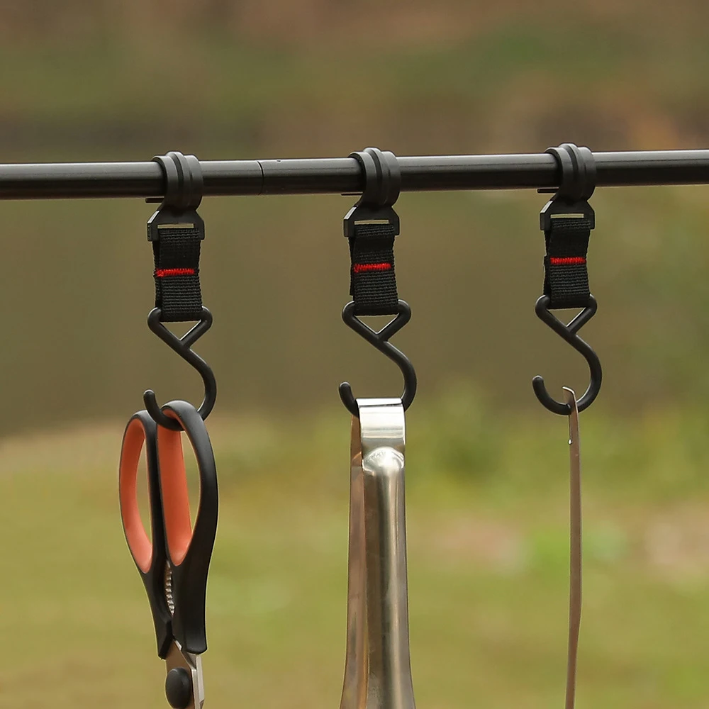 Camping S Hooks Anti-Dropping Hook Pan Pot Holder Rack Hook Hanging Hooks Hanger S Shaped Hook Heavy Duty S Hooks PR Sale