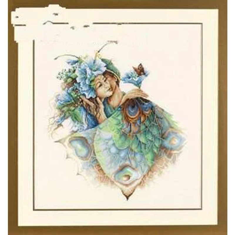 

Free delivery Top Quality popular counted cross stitch kit kiss butterfly fairy kiss Lan-23018