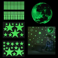 1 set luminous moon stars wall sticker glow in the dark living room bedroom decoration kids room home wall decals wallpaper