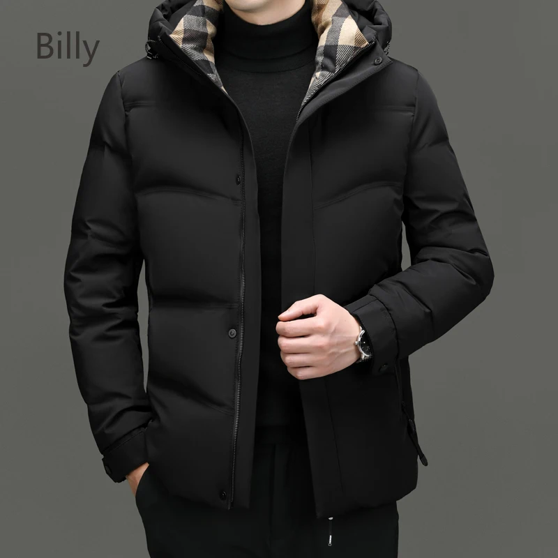 Мужской зимний пуховик с капюшоном короткие дизайнерские куртки Мужская