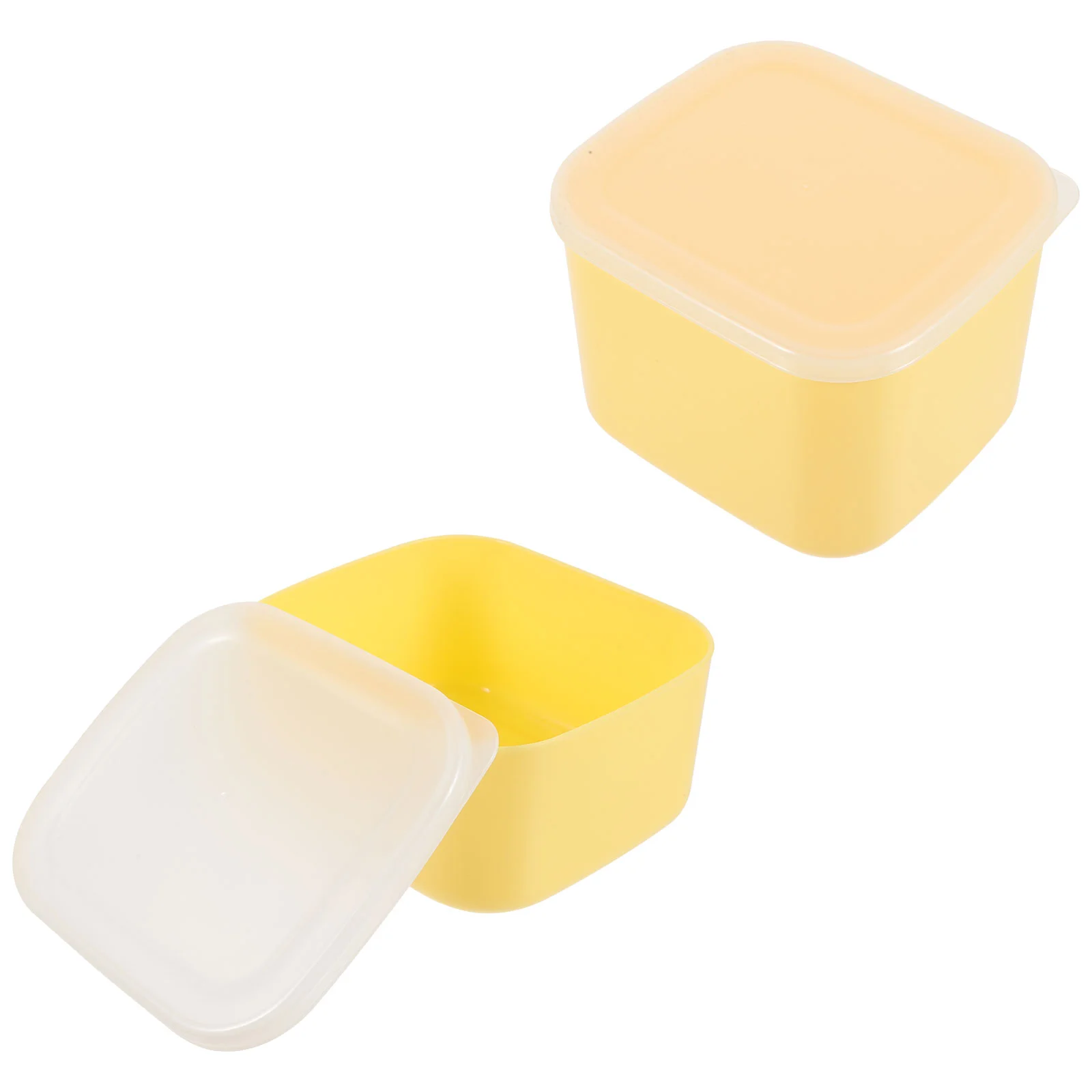 

2 Pcs Cheese Crisper Food Containers Lids Slices Storage Holders Serving Cases Small Box Portable Butter Pp Kitchen