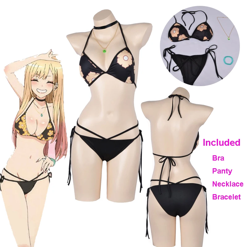 

Hot Sale Anime My Dress-Up Darling Marin Kitagawa Cosplay Costumes Marin Kitagawa Cos Bikini Swimsuit Bra Marin Kitagawa Panty