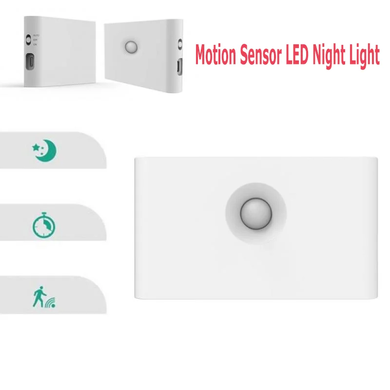 

Беспроводной светодиодный ночник с датчиком движения, светильник для спальни с разъемом Type-C, энергосберегающая Автоматическая настенная И...