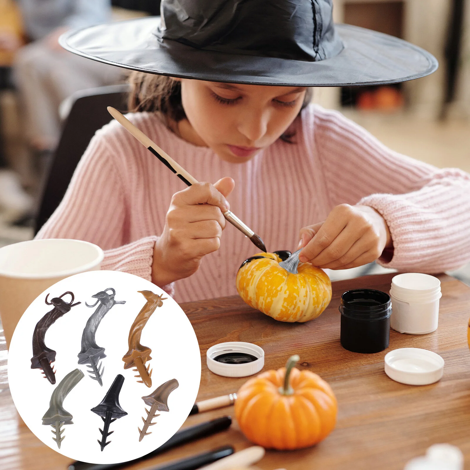 

Pumpkin Stems Handle Plastic Halloween Stem Diy Pumpkins Artificial Fake Crafts Harvest Faux Decor Thanksgiving Heads Head Craft