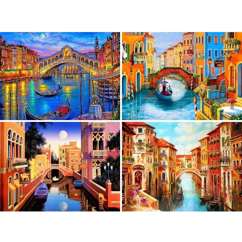 

Алмазная 5D картина «сделай сам», городской пейзаж, Круглая Мозаика, пейзаж, водный город, изображение Венеции, алмазная вышивка, украшение, подарок