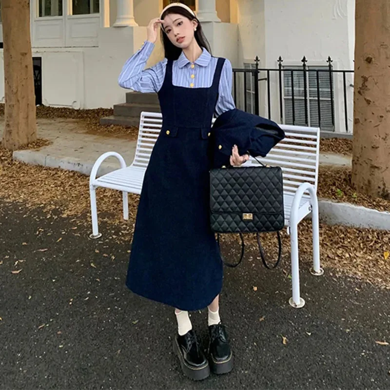 Женский лоскутный топ юбка комплект из 2 предметов осенне-зимний женский модный в