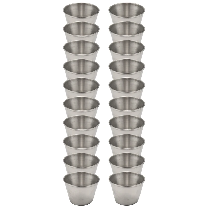 

20 Pack Stainless Steel Sauce Cups,Dipping Sauce Cup,Individual Condiment Cups, Portion Cups For Any Sauce-Dipping