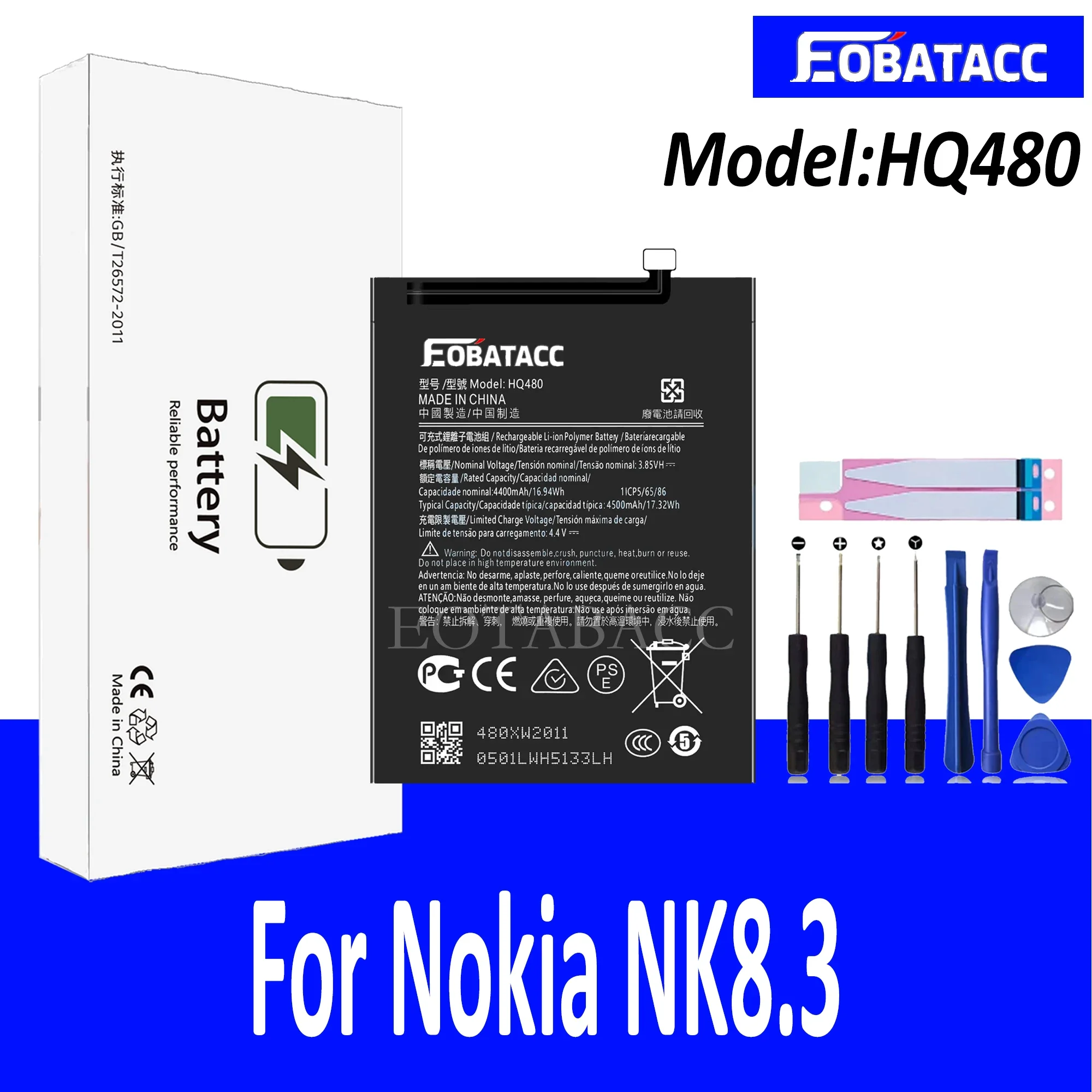 EOTABACC 100% новый оригинальный аккумулятор HQ480 для Nokia8.3 телефона + инструменты