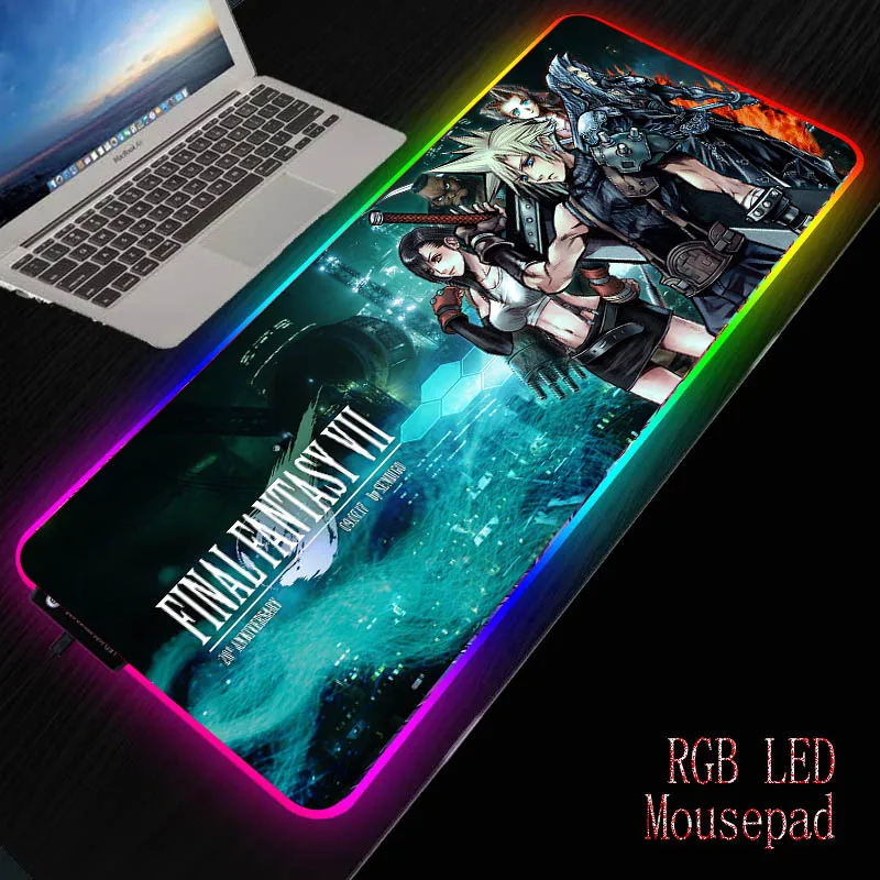 MRGBEST Final Fantasy Gaming RGB Mouse Pad Gamer Computer Mousepad Backlit Mause Pad Large Mousepad for Desk Keyboard LED Mat