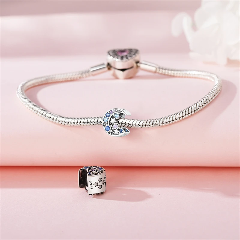 Новинка 2024 подвески из стерлингового серебра 925 пробы бусины с солнцем звездой и