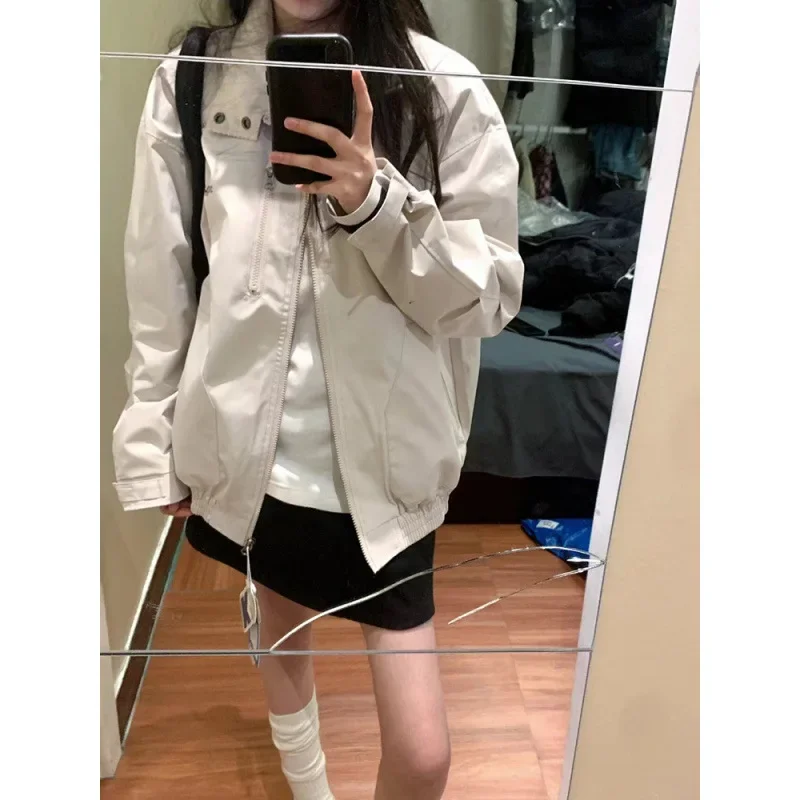 Куртка женская демисезонная свободного покроя стильный Повседневный винтажный