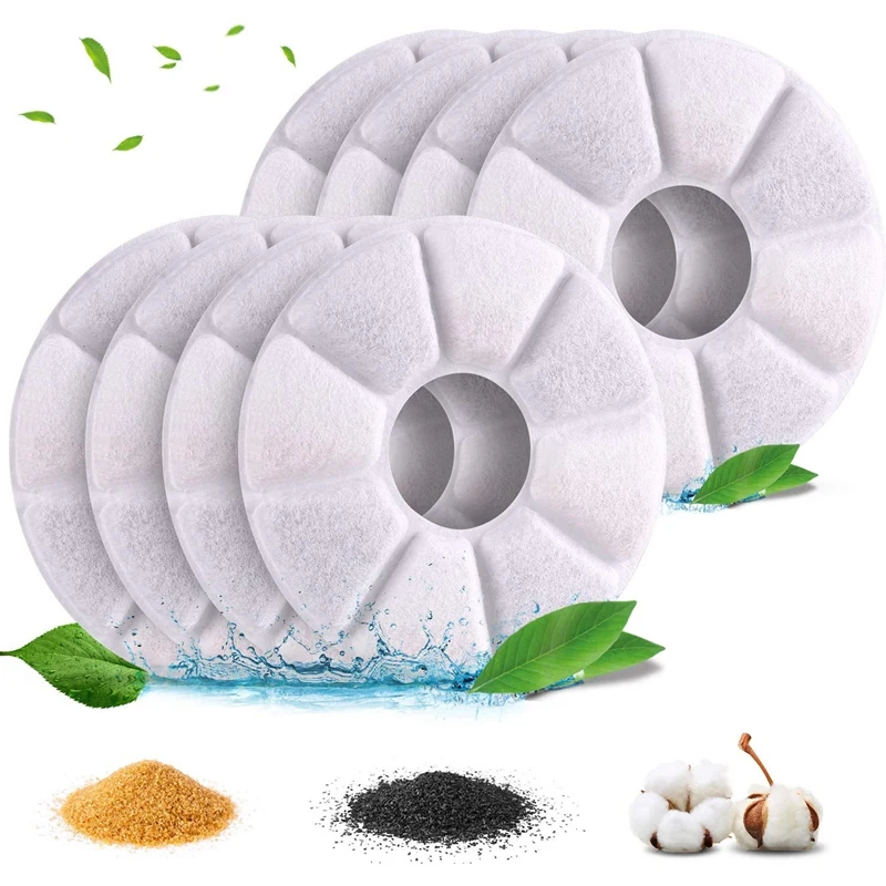 

Чип-фильтр для домашних животных, питьевой фонтанчик для кошек и собак, Сменный фильтр из хлопчатобумажной смолы с активированным углем, 3 с...