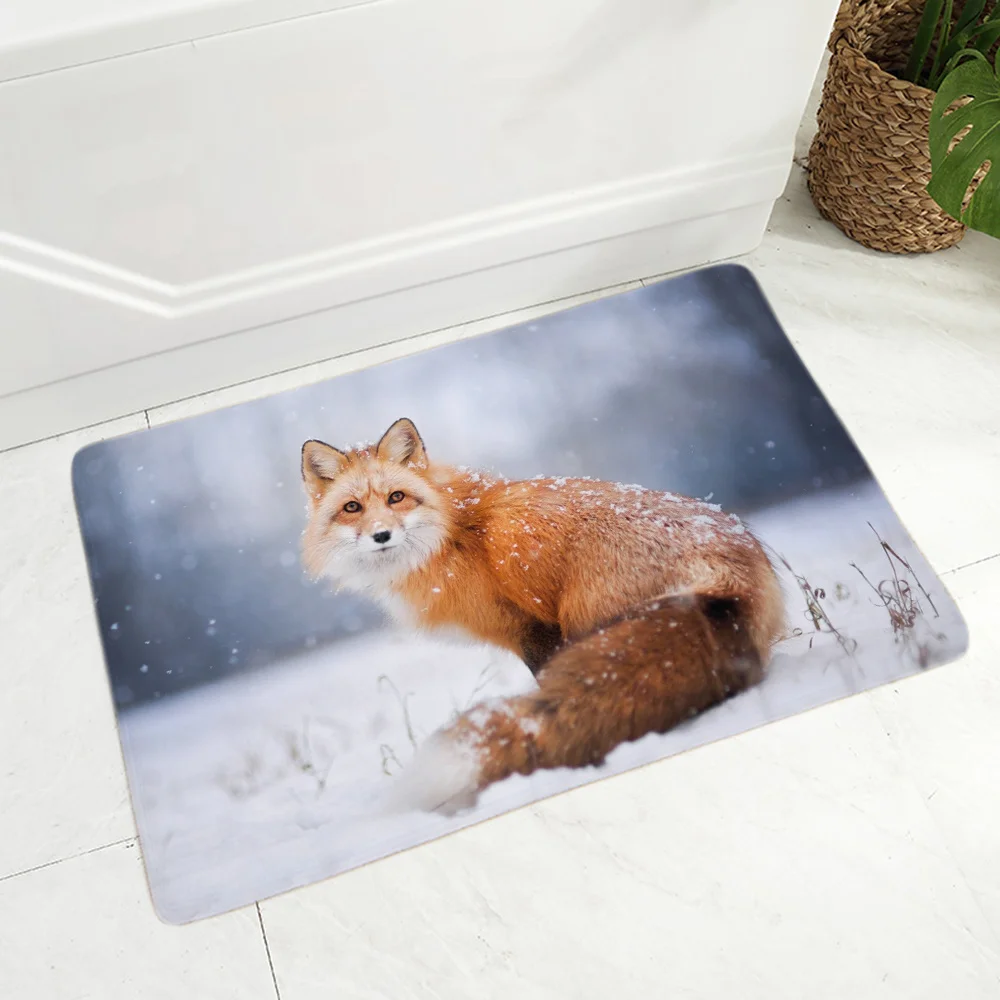 

Doormat Indoor Mat Living Room Kitchen Carpet Flannel Washable Art Rug Kid Room Animal Wild Fox Lounge Rug Parlor Mat Prayer Rug