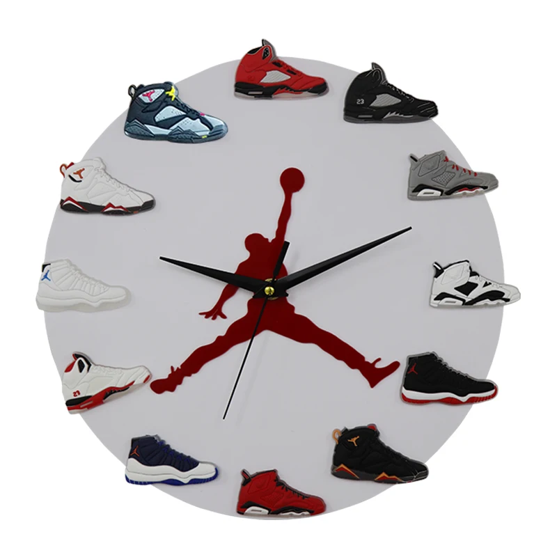 

3D баскетбольные туфли, настенные часы, креативные настенные часы, современный дизайн, детская комната, часы, подарки на день рождения для мальчиков