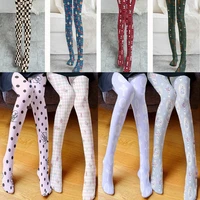 new velour pantyhose stockings polka dot check print sweet trend thin lolita silk socks harajuku fashion sexy tights ladies
