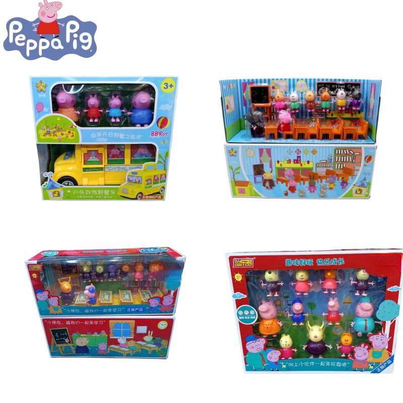 

Peppa Pig Series Page George Play House Classroom Classroom Children's Toys Anime Cartoon Family Doll Full Set Series Girls