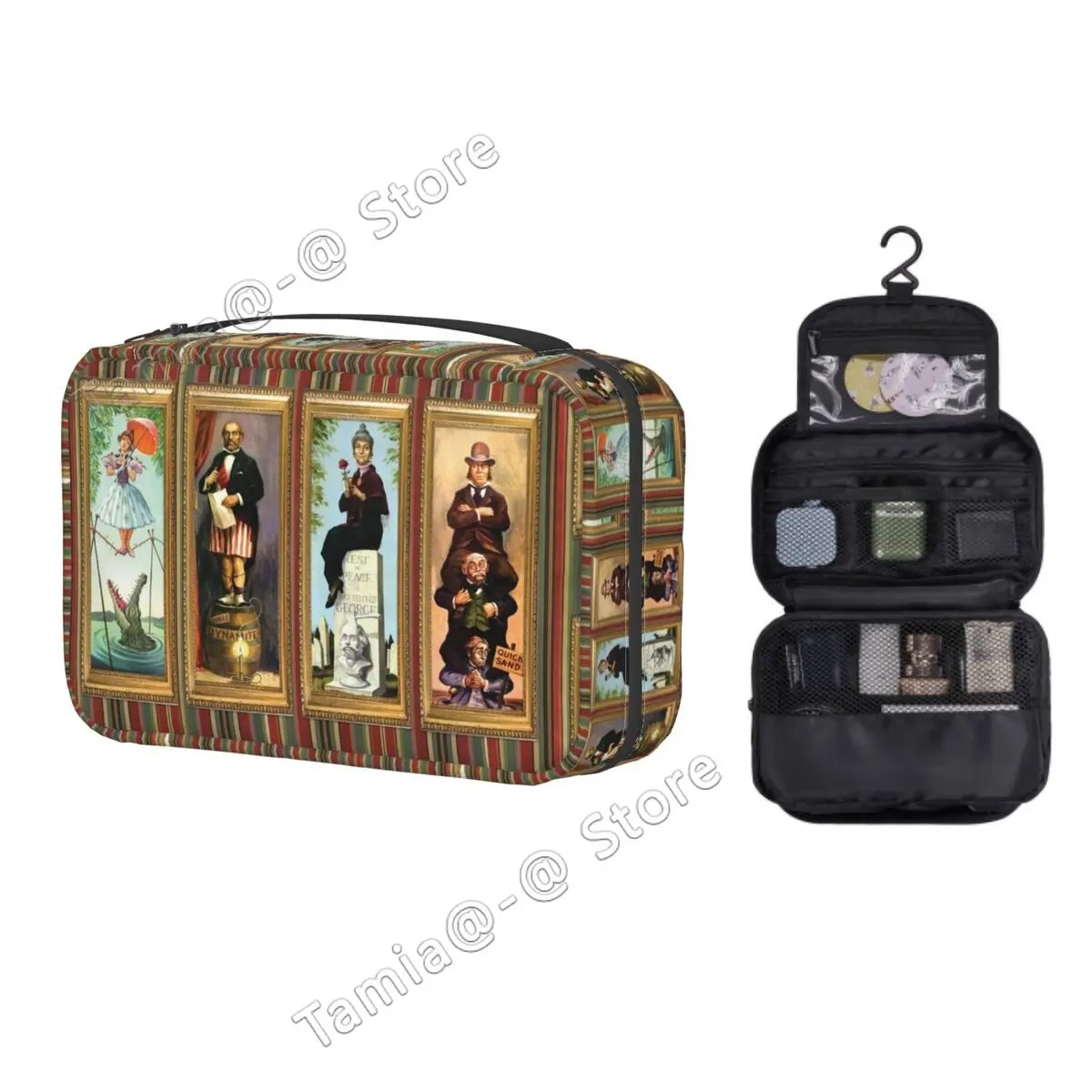 

Милая растягивающаяся дорожная сумка для туалетных принадлежностей с привидениями для женщин, висячая косметичка для Хэллоуина с фильмом