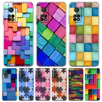 3d colorful block art phone case for xiaomi poco x3 nfc f3 m3 gt m4 mi 11 lite 5g ultra 11t 11x 12 pro 11i 12x soft clear cover