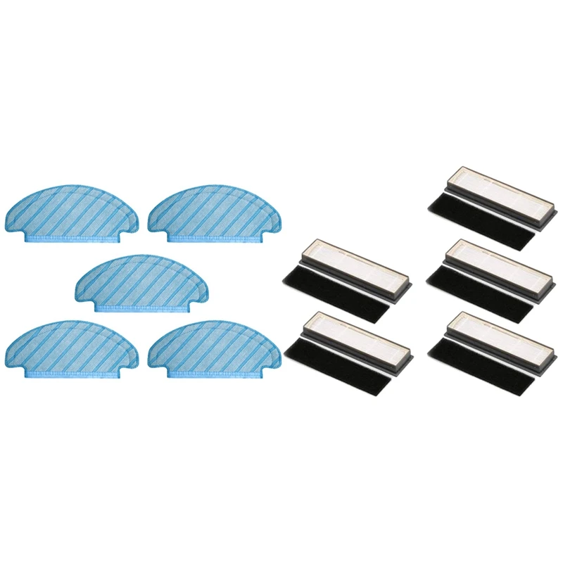 

1Set HEPA Filter For Ecovacs Deebot OZMO 950 Robot & 5 Pcs Vacuum Cleaner Mop Cleaning Cloths For Ecovacs Deebot T8